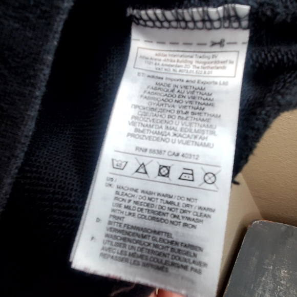 Adidas Sweatshirt Hoodie Men's Black Big White Logo CW3861 Size Large - Picture 5 of 5